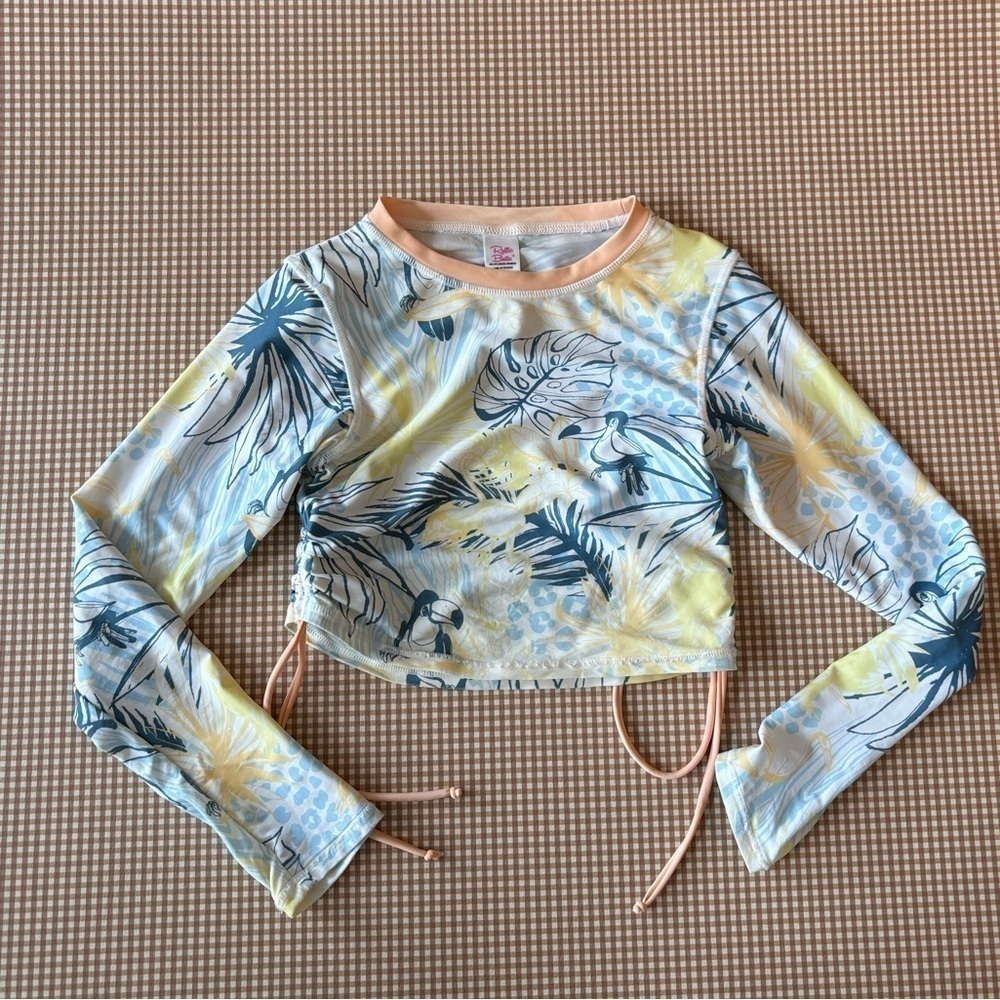 Ruffle Butts Toucan Tropical long sleeve rash guard top only. Girl‎ size 12